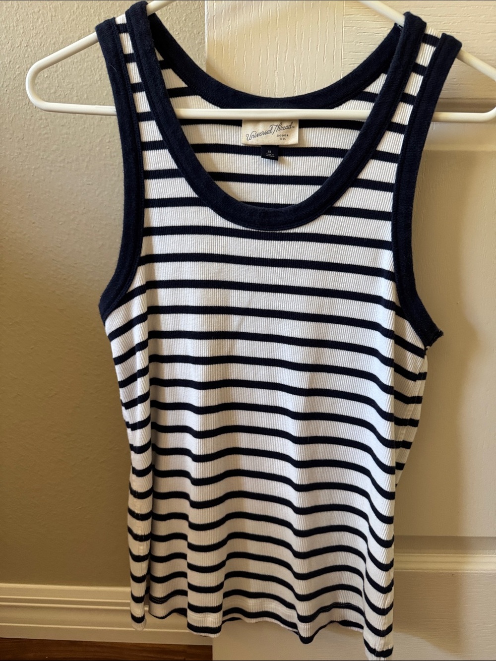 Universal Thread Navy and White Striped Tee